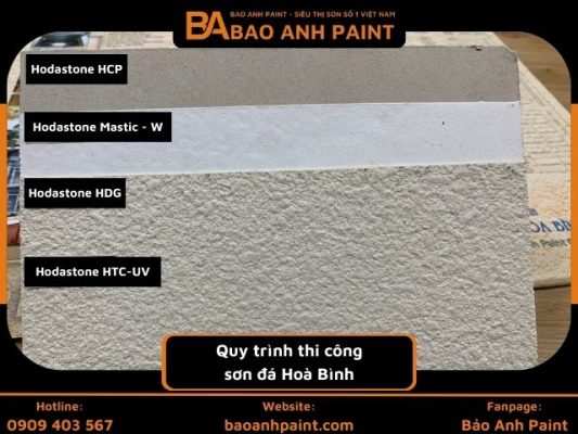 Quy trình thi công sơn đá Hoà Bình Hodastone