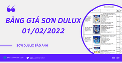 Bảng giá sơn Dulux năm 2022 mới nhất | Cập nhật Giá Dulux 01/02/2022